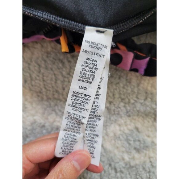 Savage x Fenty Rhianna Hotline rainbow leopard jumpsuit Sz L - Picture 11 of 11